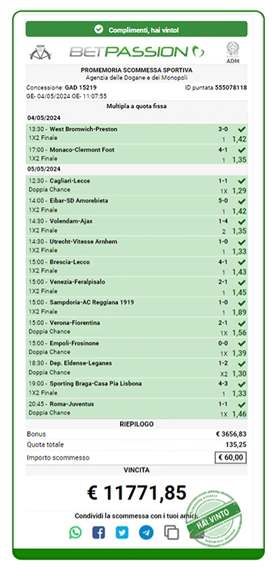 Ticket vincita
